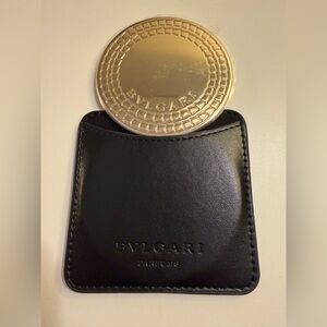 🆕BVLGARI Gold mirror with leather leather case